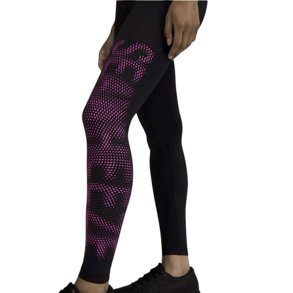 Lululemon SeaWheeze Speed Up Tight Black Pink Dot Logo Running Leggings